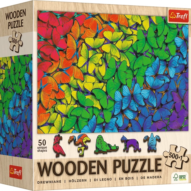 Holzpuzzle TREFL Regenbogen-Schmetterlinge 501 Teile