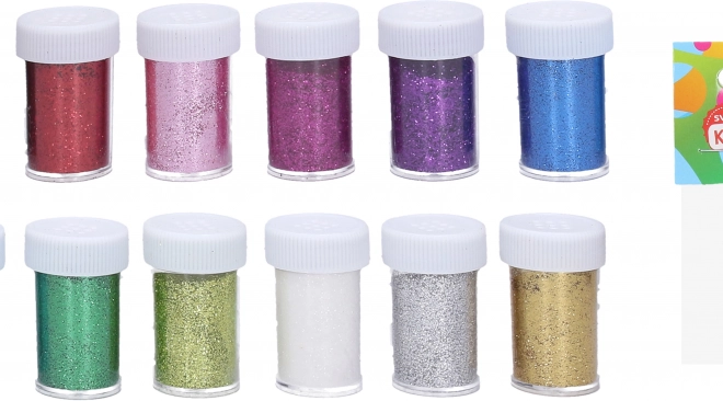Dekorationsglitzer in 5-cm-Tube – Set mit 12 Farben