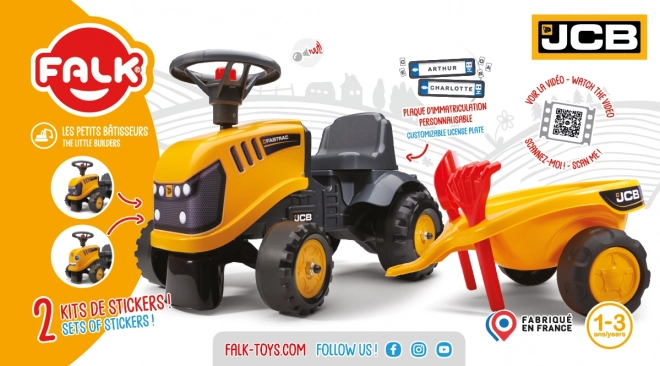 Baby JCB Rutschauto mit Anhänger und Spielzeugset Gelb