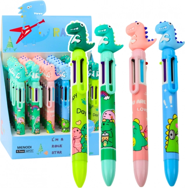 Mehrfarbiger Kinderstift mit Dinosaurierfigur