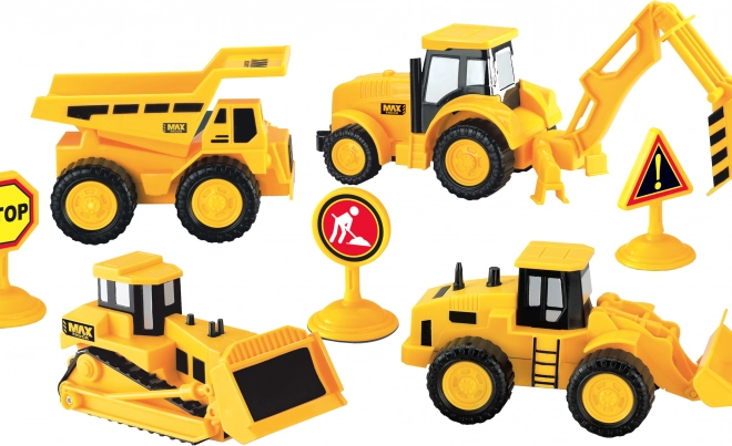 Set aus Baumaschinen mit Schwungrad