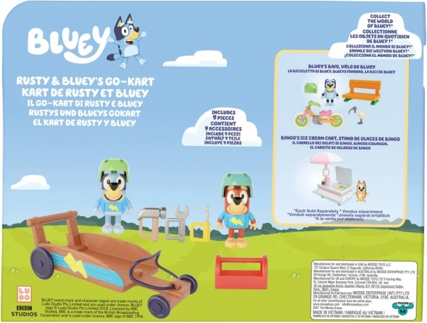 Bluey Gokart Figuren Set mit 2 Hundefiguren