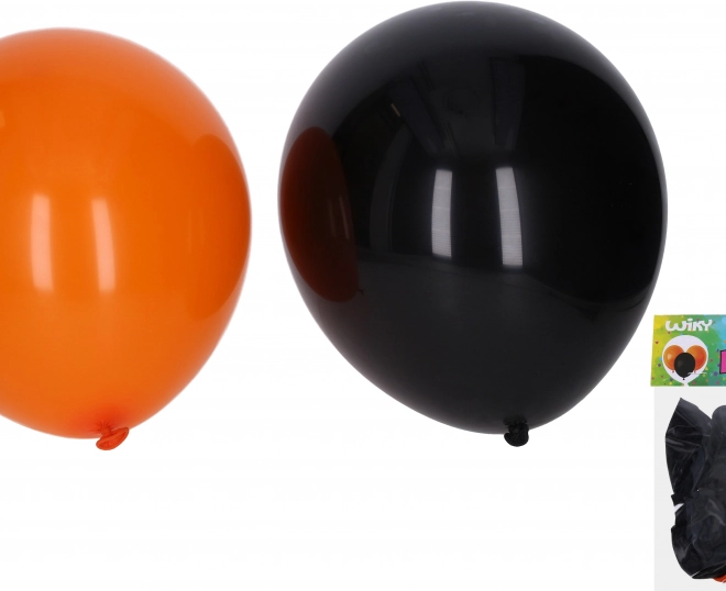 Halloween-Luftballons 30 cm – Set mit 10 Stück, schwarz und orange