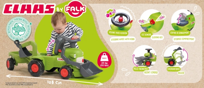 Falk Traktor mit Anhänger und Schaufel