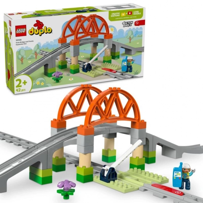 Lego Duplo Brücke und Eisenbahnschienen Erweiterungsset