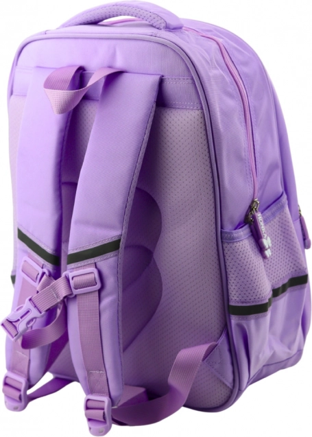 Lila Schulrucksack mit Katze und Brustgurt 20L