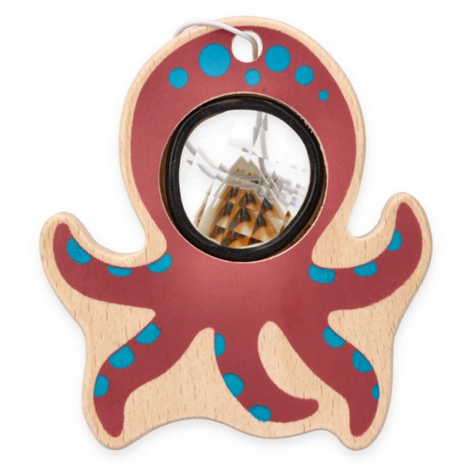 Oktopus mit Lupe für neugieriges Entdecken