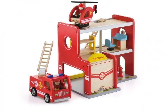 Holz Feuerwehrstation Spielset