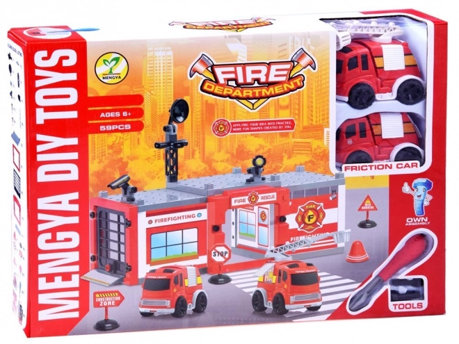 Konstruktionsspielzeug Feuerwehr 59 Teile Set