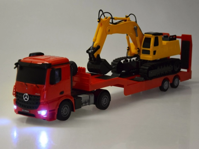 Mercedes Baukasten mit ferngesteuertem LKW und Bagger – Maßstab 1:26