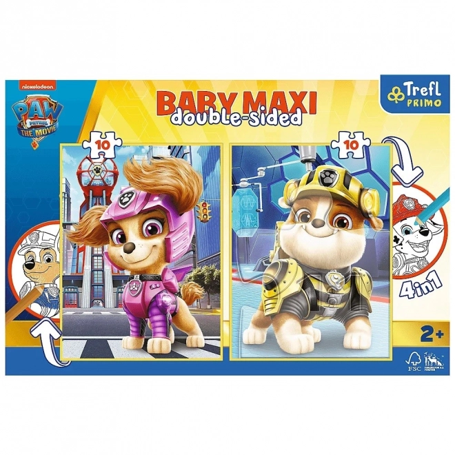 Oboustranniges Puzzle PAW PATROL Sky und Rubble - BABY MAXI 2x10 Teile