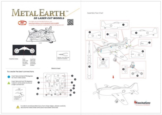 Metal Earth 3D-Puzzle Flugzeug Mustang P-51