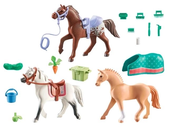 Spielset mit Pferdefiguren - Morgan, Quarter Horse und Angloarab