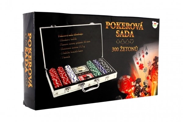 Poker Set im Aluminiumkoffer mit 300 Chips, Karten und Würfeln