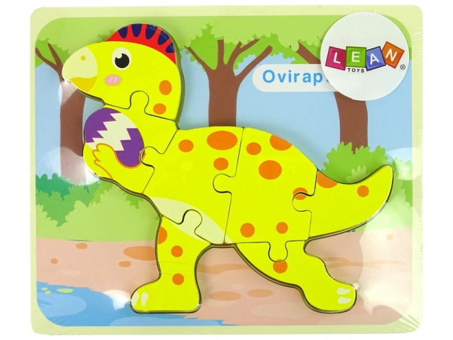 Holzpuzzle Dinosaurier Oviraptor und Stegosaurus