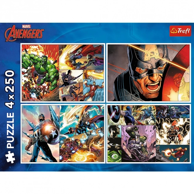 Avengers Heldenhafte Tage Puzzle Set (4x250 Teile)