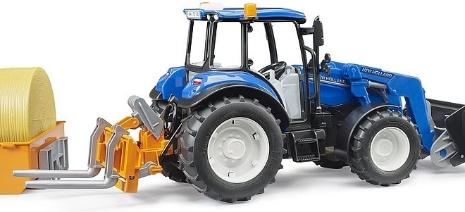 Bruder Traktor New Holland T5.120 mit Frontlader und Ladefläche