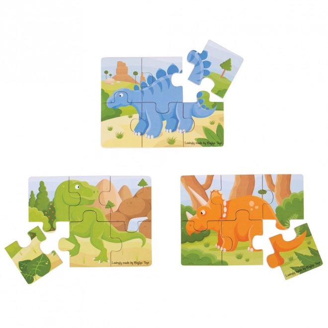 Bigjigs Toys Dinosaurier 3-in-1 Puzzle