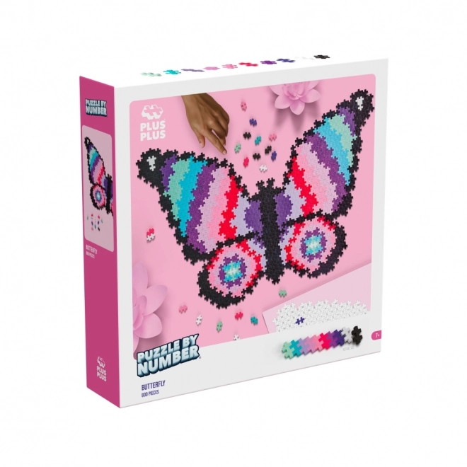 Plus-Plus Bausteine Puzzle Zahlen - Schmetterling 800 Teile