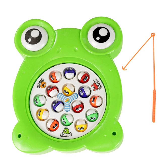 Fröhlicher Frosch voller bunter Fischchen