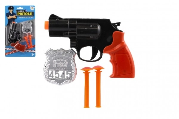 Polizei-Spielzeugpistole mit Abzeichen und Saugnäpfen
