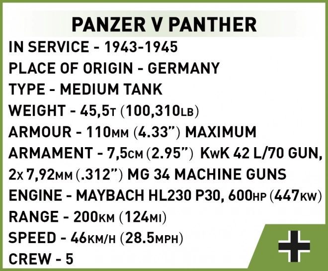 Cobi Panzer V Panther Konstruktionsspielzeug