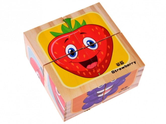 Holzwürfel Fruchtpuzzle