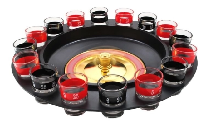 Party-Roulette-Spielset mit 16 Gläsern