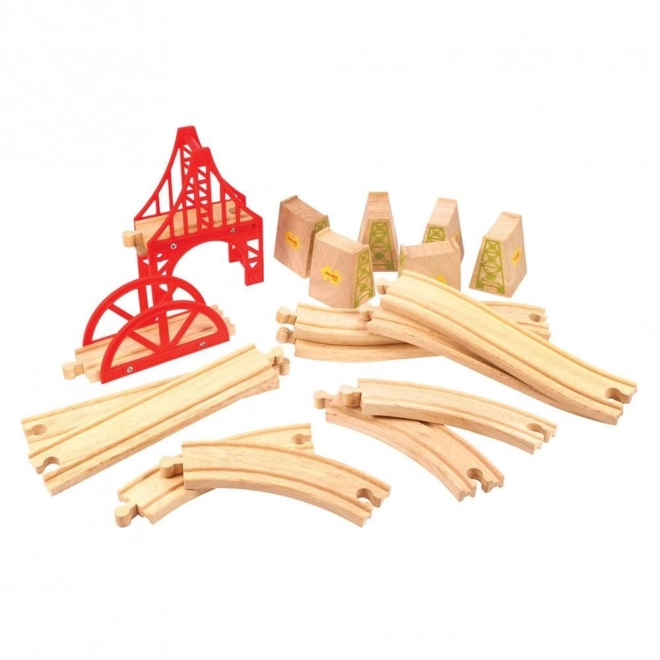 Bigjigs Rail Holzschienen Set Brücke 18 Teile