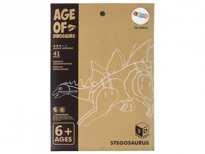 Dreidimensionales Holzpuzzle Stegosaurus