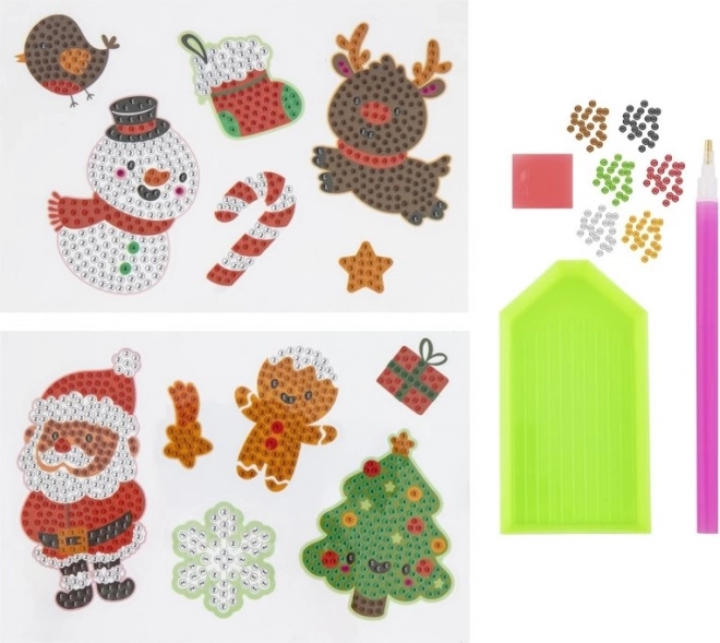 Grafix Diamant-Malerei Weihnachtssticker Set