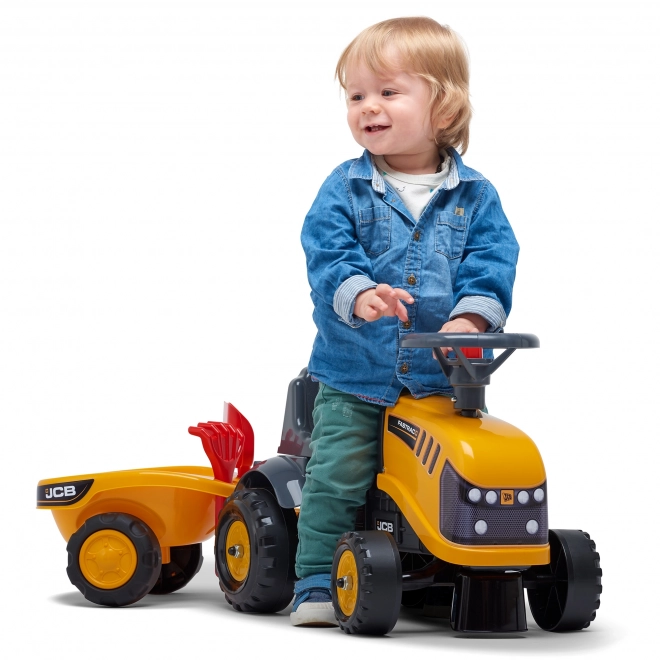 Baby JCB Rutschauto mit Anhänger und Spielzeugset Gelb