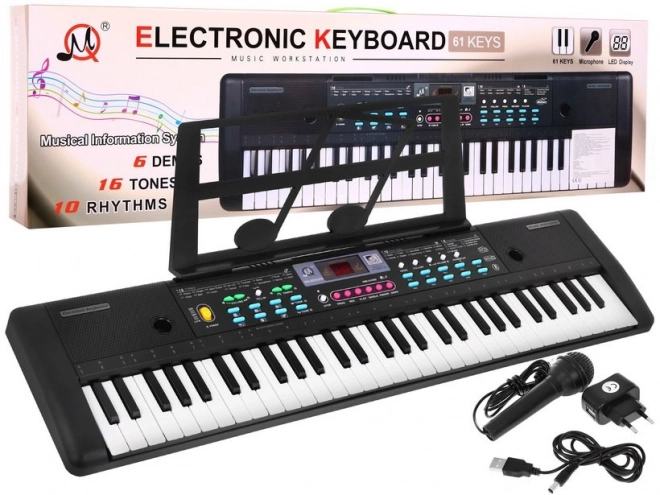 Kinder Keyboard mit Mikrofon und Notenständer