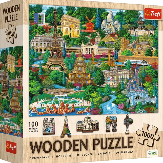 Holzpuzzle Berühmte französische Orte 1000 Teile