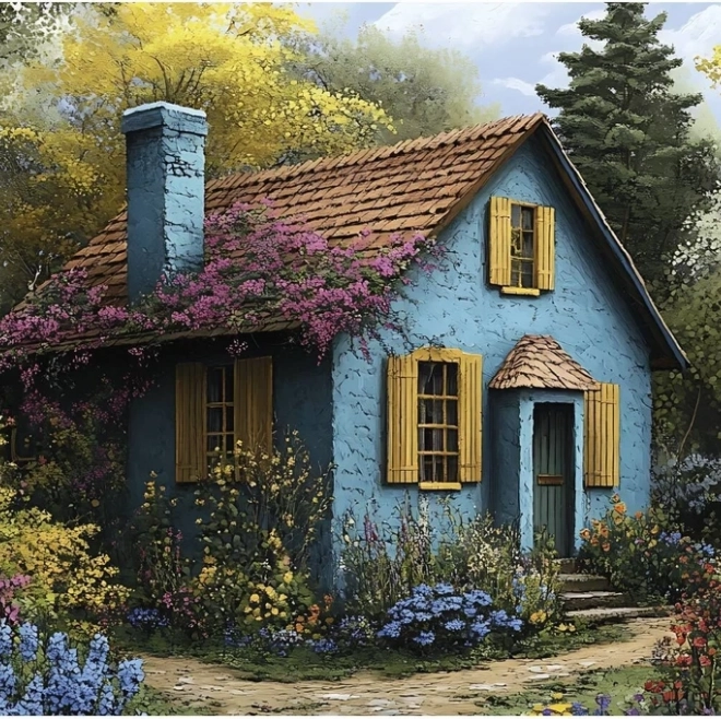 Puzzle Blaues Häuschen 500 Teile