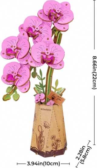 3D Holzblume Lila Orchidee
