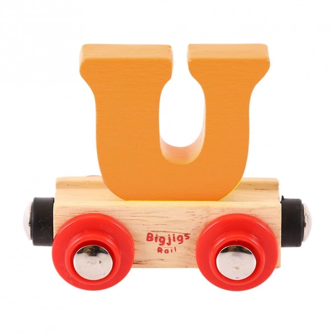 Bigjigs Rail Holzbahnwagen - Buchstabe U