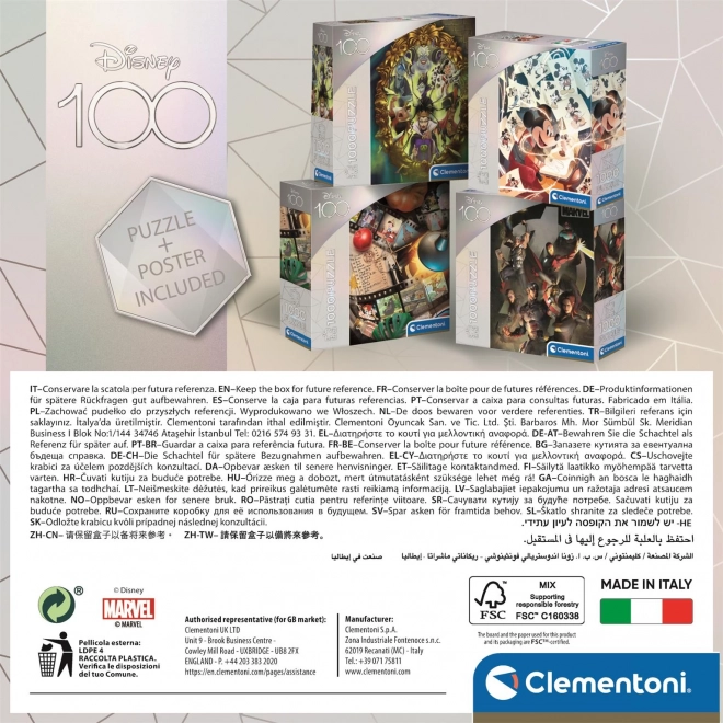 Clementoni Disney100 Klassiker Puzzle 1000 Teile