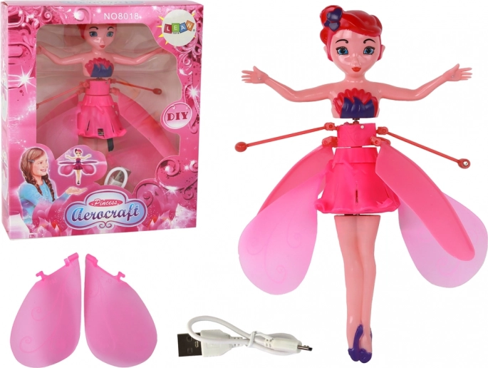 Zauberhafte fliegende Fee Rosa handgesteuerte Puppe