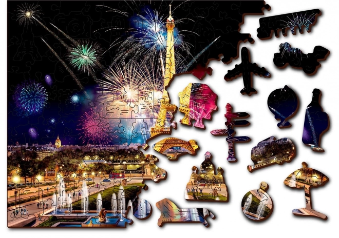 Holzpuzzle Nacht Paris 2 in 1 von Wooden City, 75 Teile