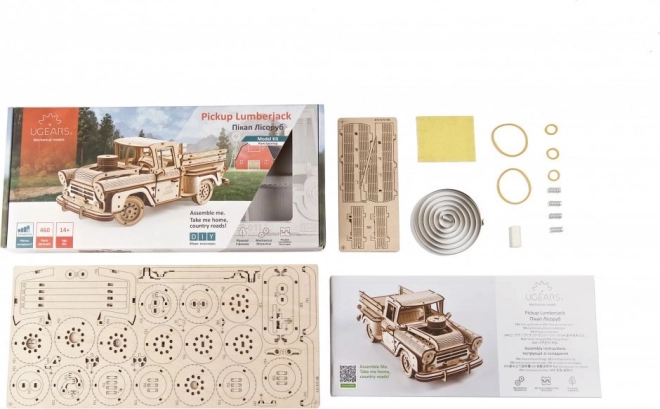 Ugears 3D Holzmechanik-Puzzle Amerikanischer Pickup-Truck