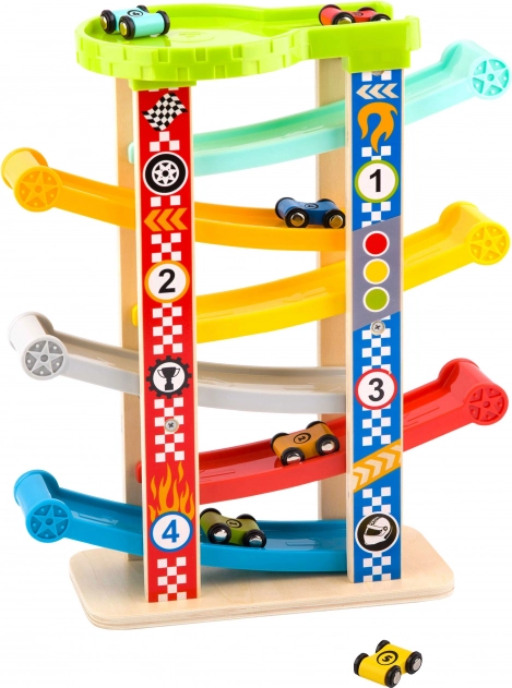Tooky Toy Bunte Rutsche für Autos
