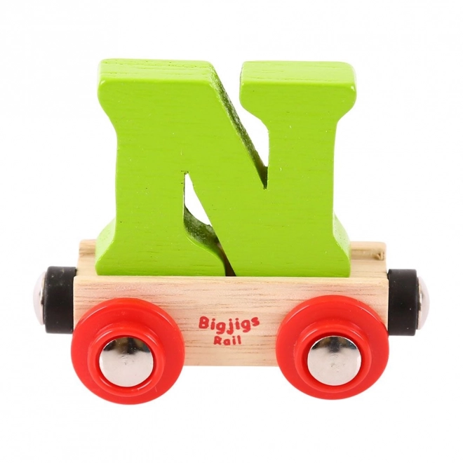 Holzspielzeugzugwagon mit Buchstabe N von Bigjigs Rail