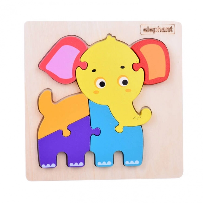 Holzpuzzle Bunter Elefant