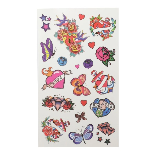 Bunte temporäre Tattoos für jeden Anlass