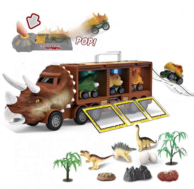 Woopie Dinosaurier-LKW mit Abschussrampe und Autos
