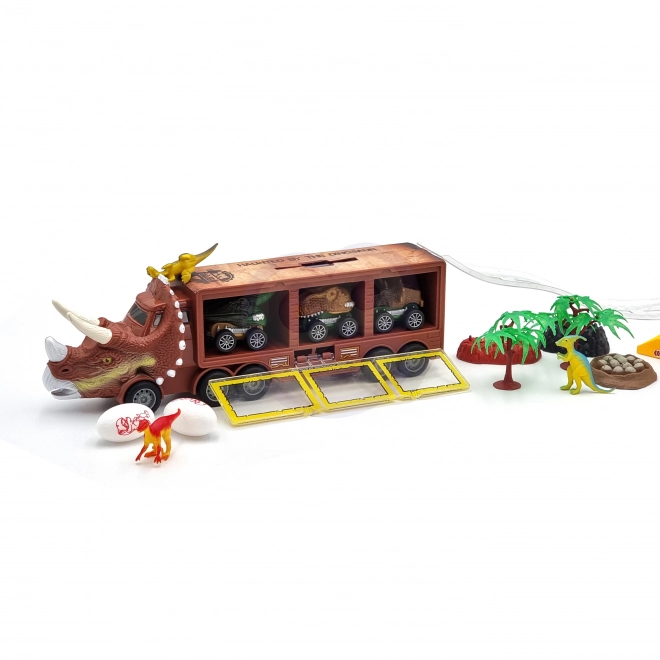 Woopie Dinosaurier-LKW mit Abschussrampe und Autos