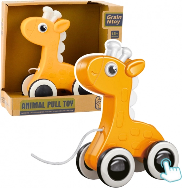Gelbe Zieh-Giraffe mit Quietschen