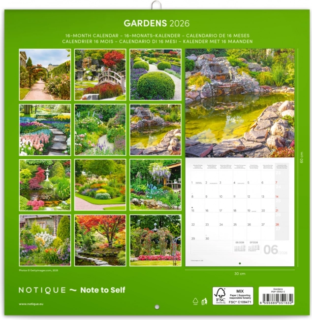 Notizkalender Gärten 2026