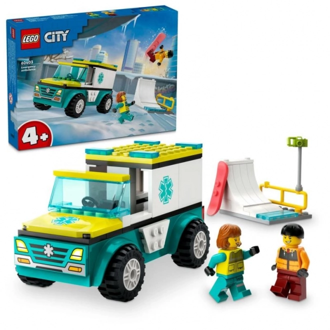 Lego City Sanitärwagen und Snowboarder